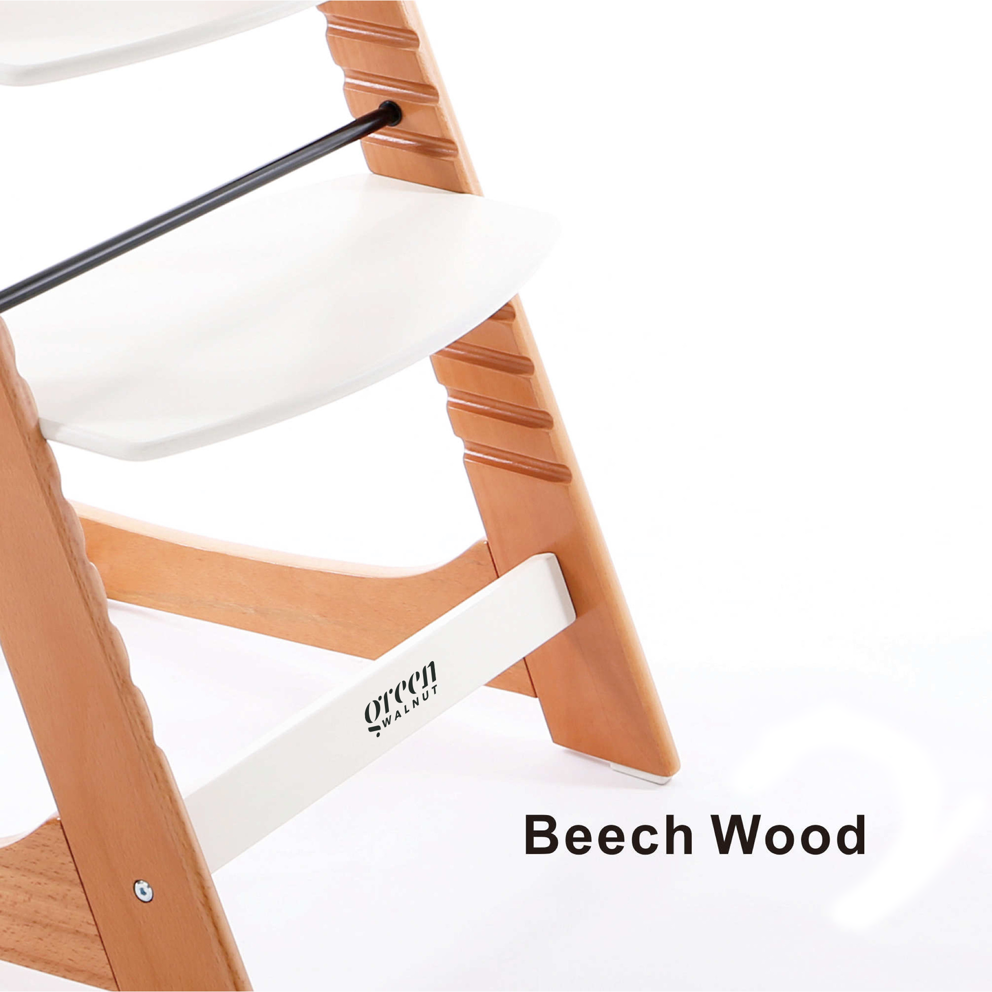 hauck Alpha+ Grow Along Adjustable Wooden Highchair Seat, Beechwood, Walnut