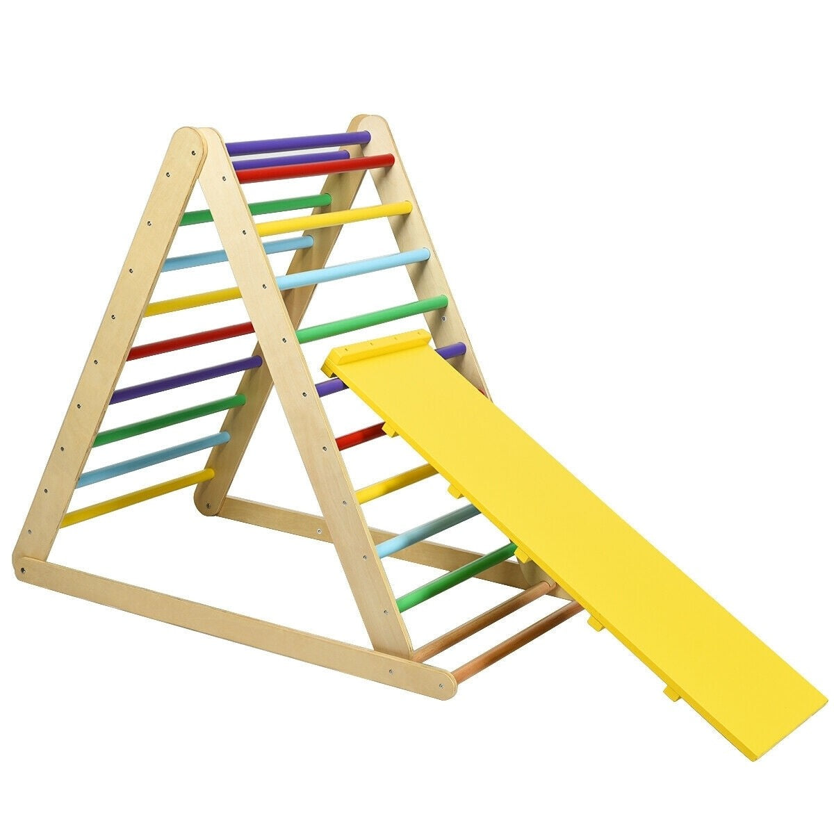 Foldable Wooden Climbing Triangle with Ladder - Mulitcolour | Rebelstork